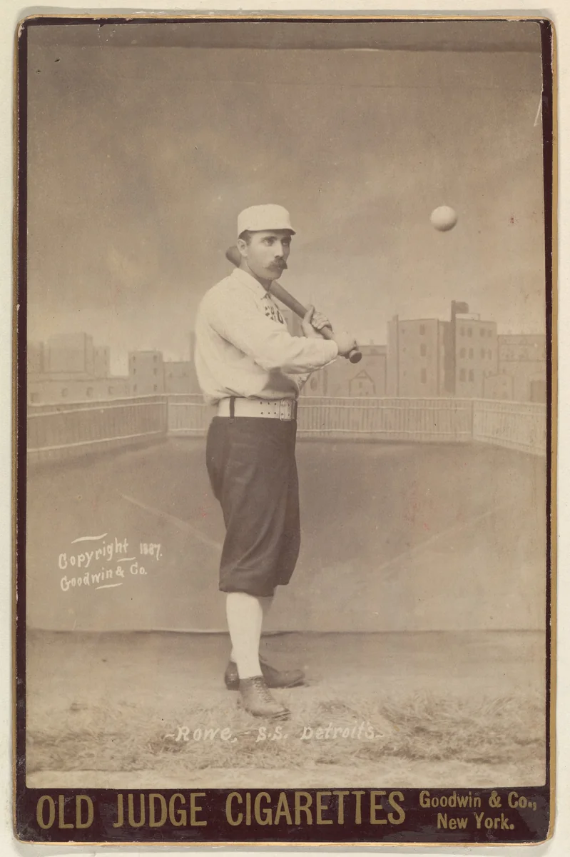 Rowe, Shortstop, Detroit, from the series Old Judge Cigarettes by Goodwin & Company, photograph, 1887