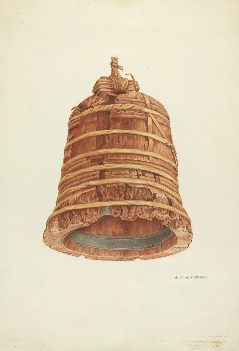 Wooden Bell by Edward Jewett, index of american design, 1940