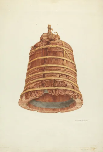 Wooden Bell by Edward Jewett, index of american design, 1940