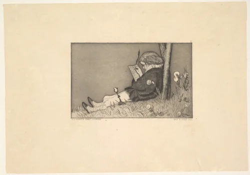Malerische Zueignung, from the series Radierte Skizzen by Max Klinger, print, 1870-1920