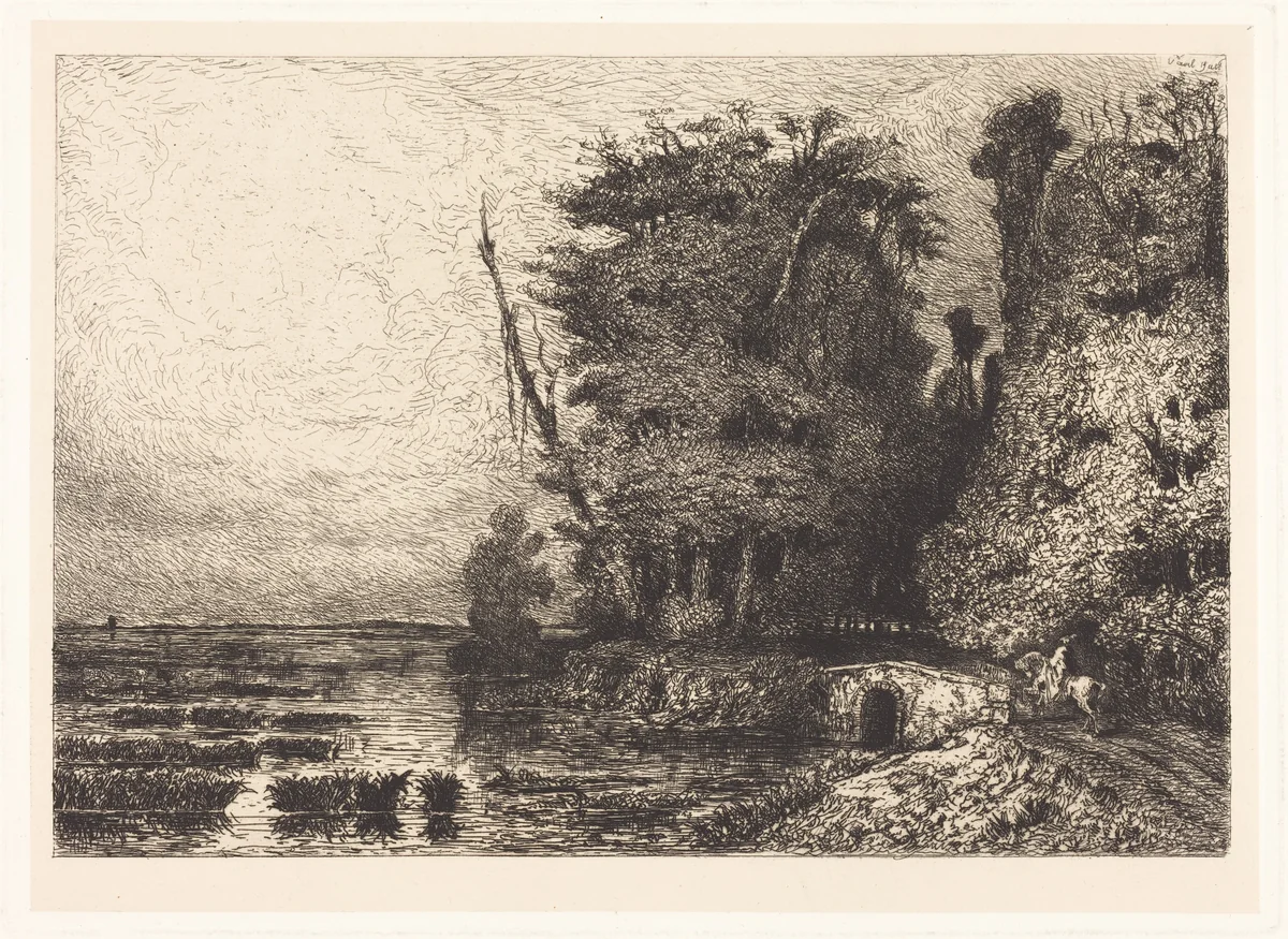Orage à la Fin du jour by Paul Huet, print, 1868