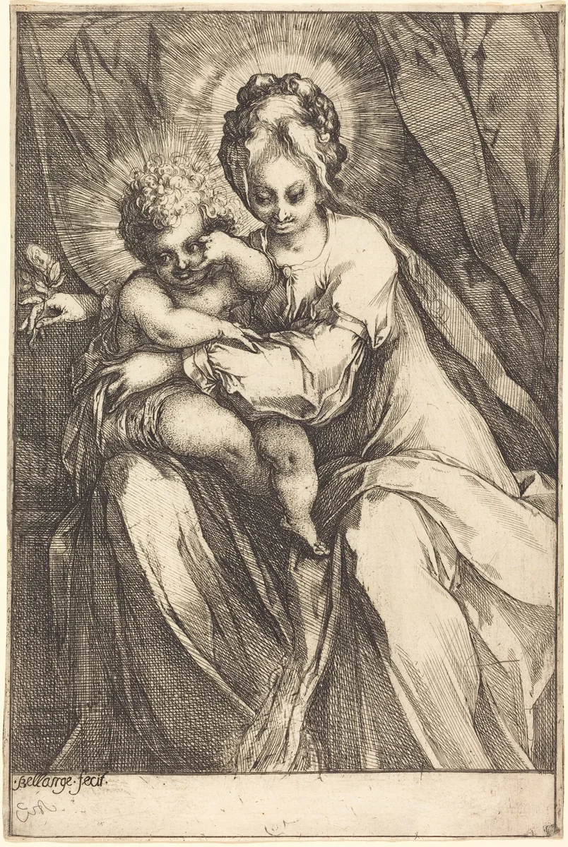 The Virgin and Child with a Rose by Jacques Bellange, print, 1616-1617