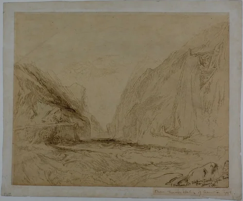 Torrent in Tyrol by John Ruskin, drawing, 1839-1900