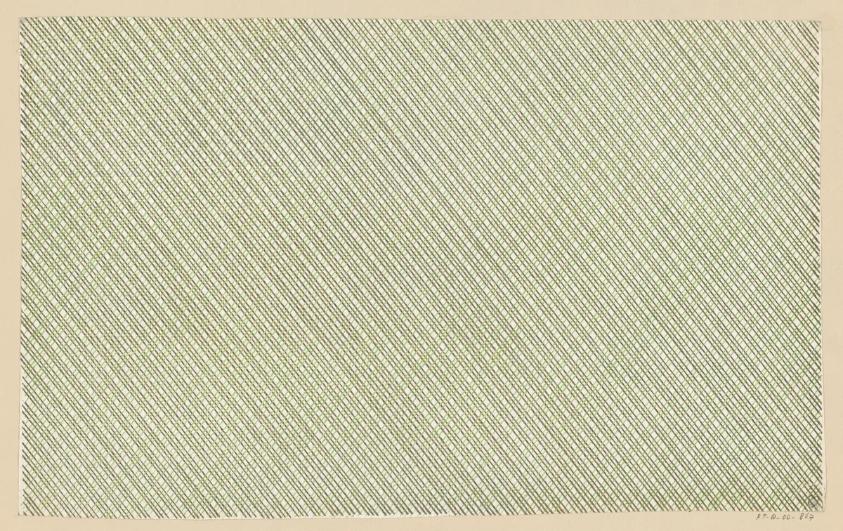 Blad met gegaufreerd ruitenpatroon by anonymous, other, 1800-1900