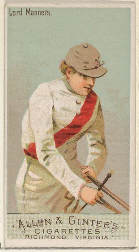 Lord Manners, from the Racing Colors of the World series (N22a) for Allen & Ginter Cigarettes by Allen & Ginter, print, 1888