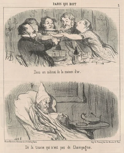 Dans un cabinet de la maison d'or by Honoré Daumier, print, 1852
