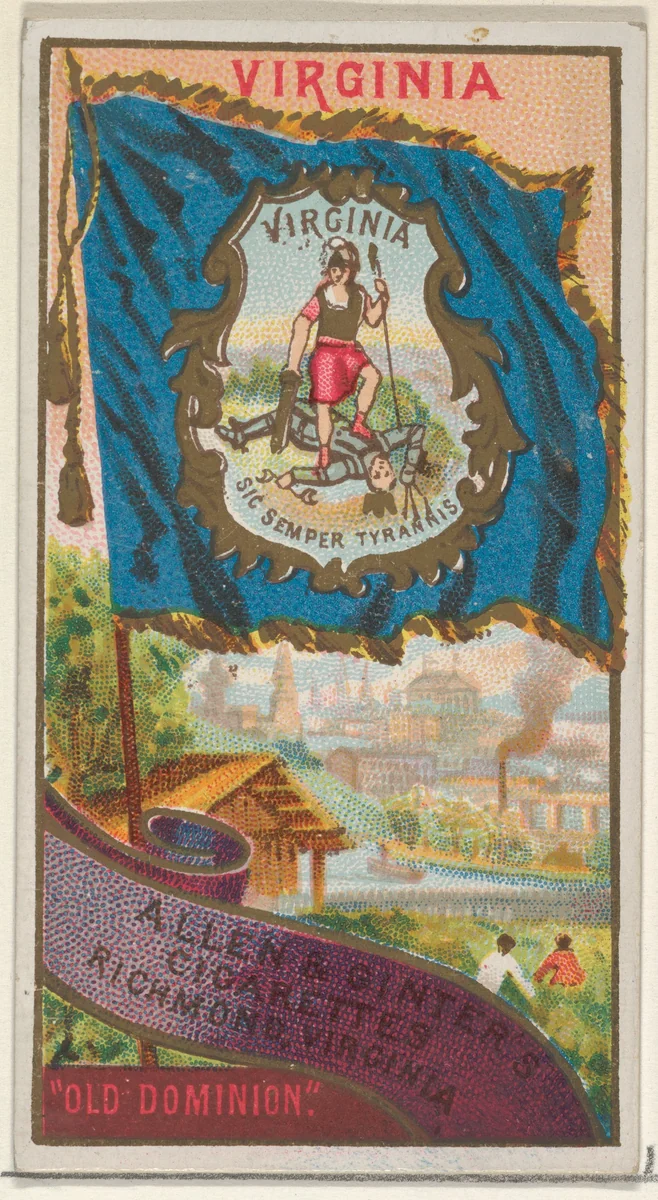 Virginia, from Flags of the States and Territories (N11) for Allen & Ginter Cigarettes Brands by Allen & Ginter, print, 1888
