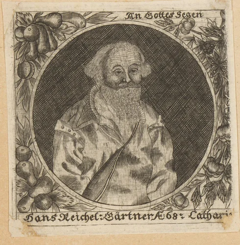 Portret van Hans Reichel by Martin Heinrich Omeis, print, 1660-1703
