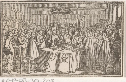 Bijeenkomst by Hendrik Numan, print, 1746-1788