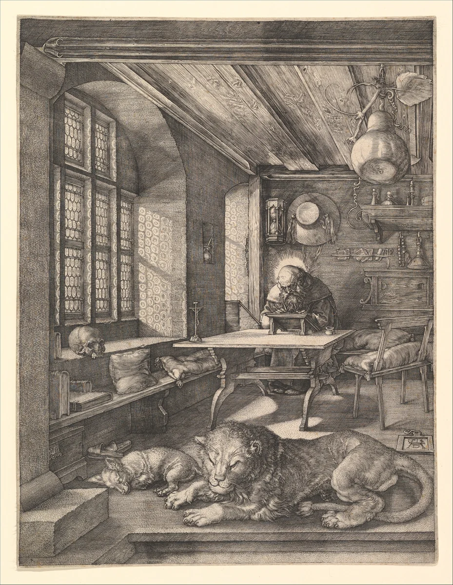 Saint Jerome in His Study by Albrecht Dürer, print, 1514