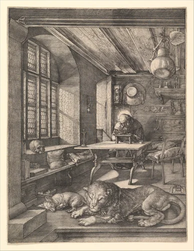 Saint Jerome in His Study by Albrecht Dürer, print, 1514