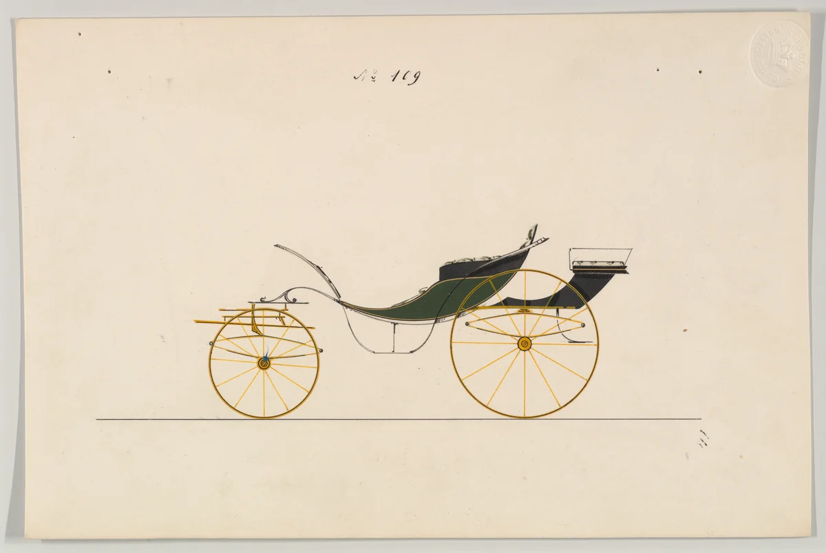 Pony Phaeton #109 by Brewster & Co., drawing, 1855-1865
