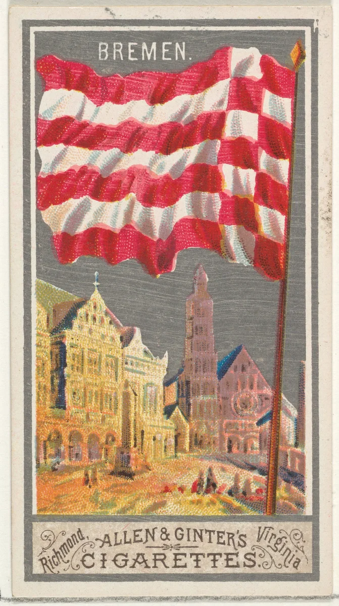 Bremen, from the City Flags series (N6) for Allen & Ginter Cigarettes Brands by Allen & Ginter, print, 1887