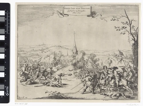 Gevangenneming van Johan VIII, graaf van Nassau-Siegen tijdens gevechten bij Wesel, 1630 by Dirk Stoop, print, 1651-1652