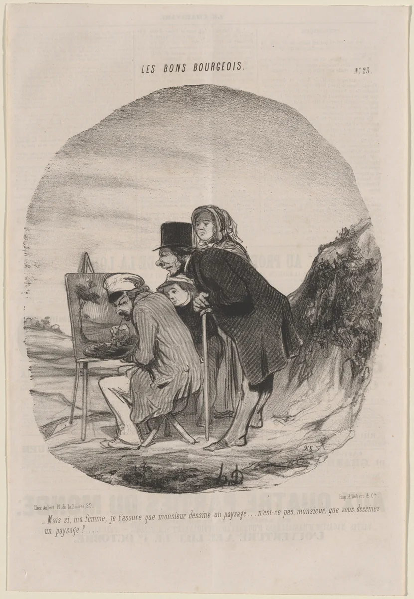 Monsieur dessine un paysage by Honoré Daumier, print, 1846