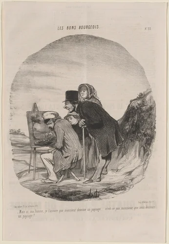 Monsieur dessine un paysage by Honoré Daumier, print, 1846