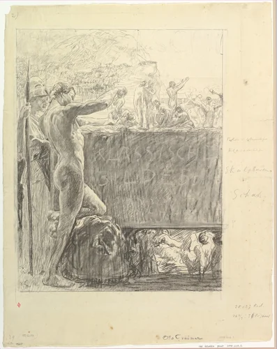 Cover design for 'Klassischer Skulpurenschatz' by Otto Greiner, drawing, 1889-1916