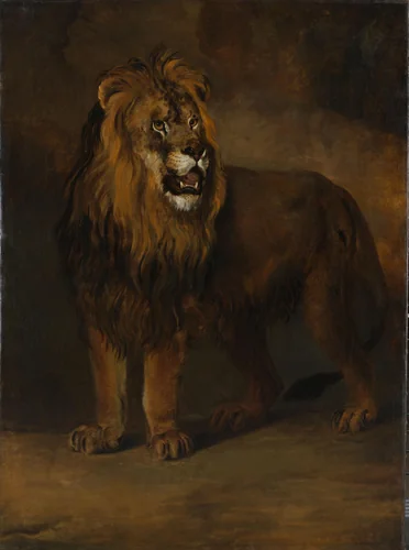 A Lion from the Menagerie of King Louis Napoleon, 1808 by Pieter Gerardus van Os, painting, 1808