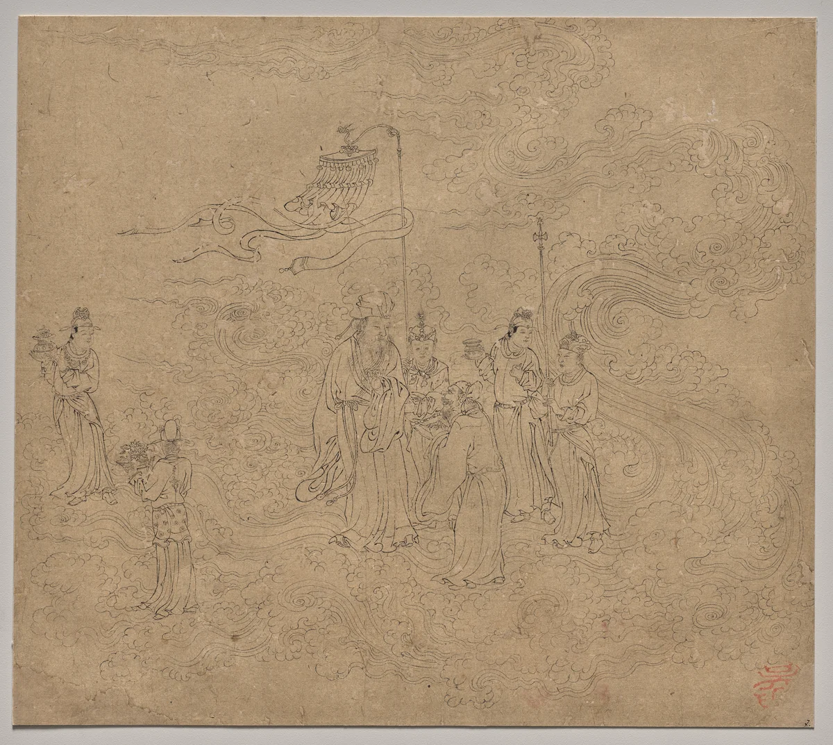 Album of Daoist and Buddhist Themes: Procession of Daoist Deities: Leaf 7 by Unknown, painting, 1200-1299