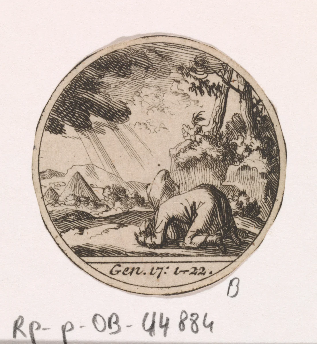 Geboorte van Isaak aangekondigd by Jan Luyken, print, 1700