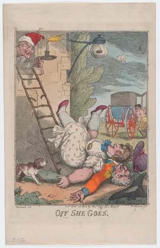 Off She Goes by Thomas Rowlandson, print, 1808