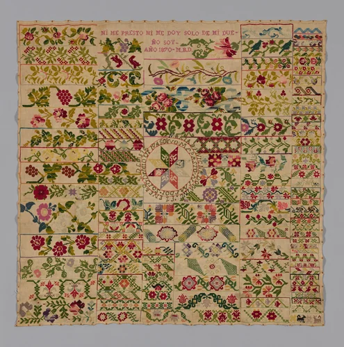 Sampler by Mexico, textile, 1800-1900