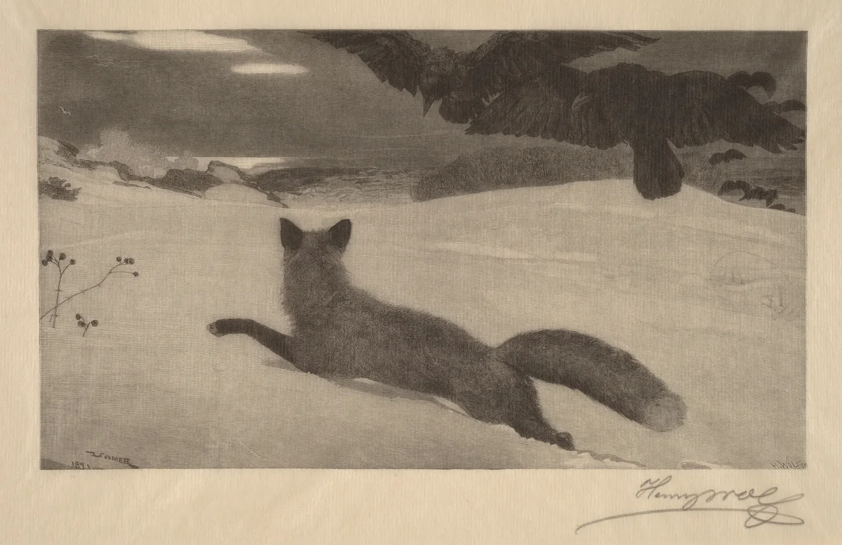 Winter, the Fox Hunt by Winslow Homer, print, 1893