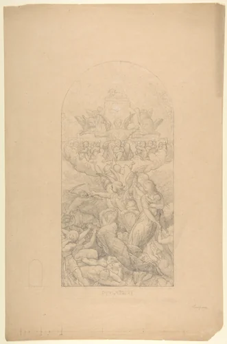 Purgatory by Jules Eugène Lenepveu, drawing, 1835-1898