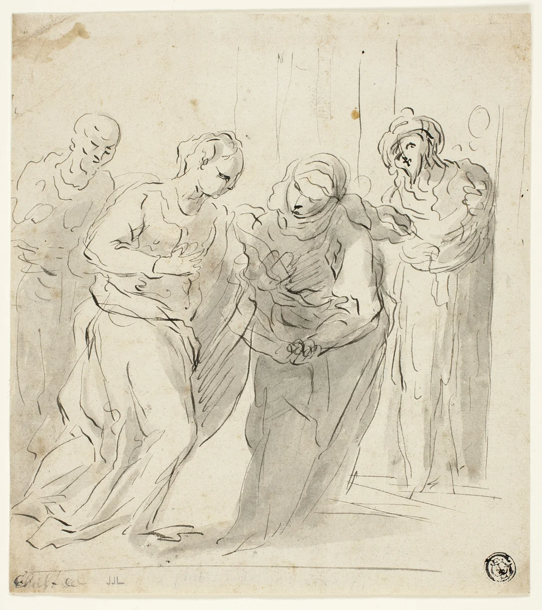 Visitation by Unknown Artist, drawing, 1700-1799