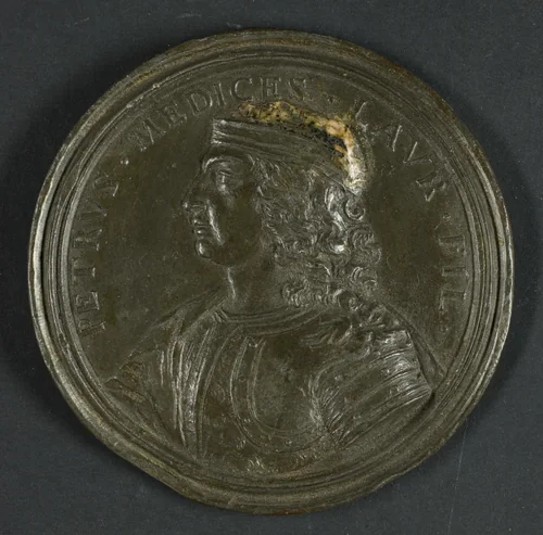 Medal Depicting Piero de' Medici (1471–1503) by Antonio Francesco Selvi, metalwork, 1739