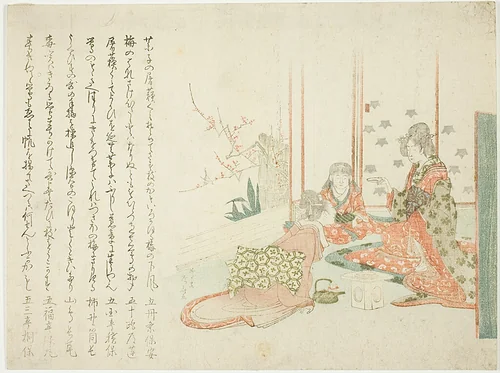 Ladies Drinking Tea by Ryuryukyo Shinsai, print, 1764-1820
