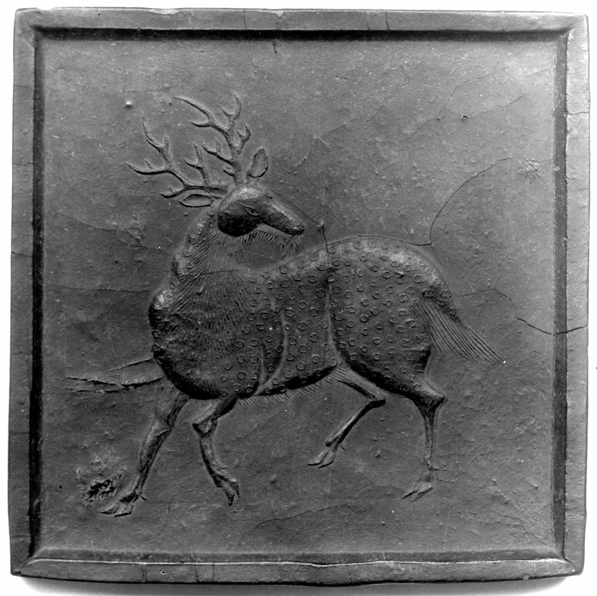 Ink Tablet with Black Stag Motif by Fang Yulu, drawing, 1871-1933