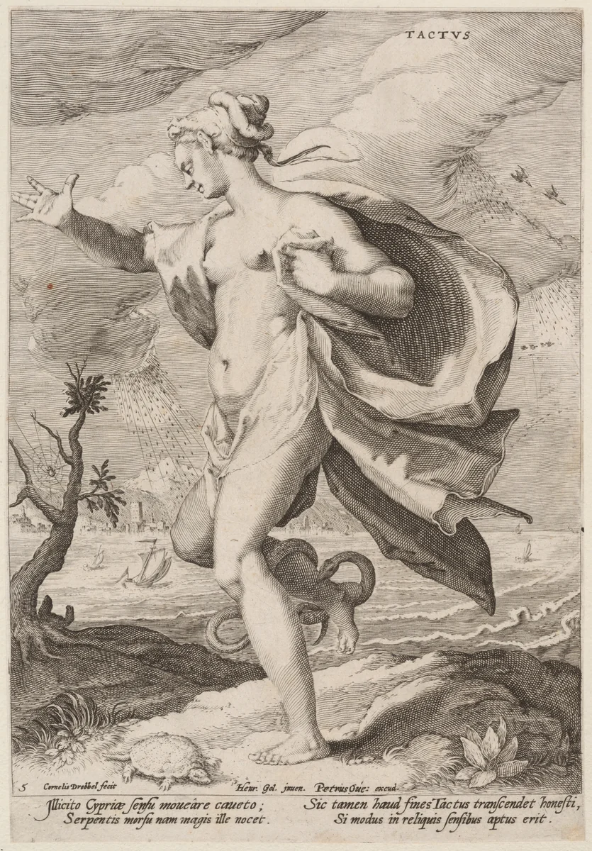 Touch, from the Five Senses by Cornelis Drebbel, print, 1596