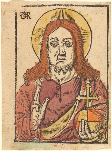 Salvator Mundi by Master EMR, print, 1400-1499