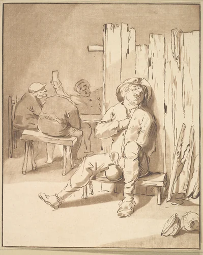 Drunken Farmer in an Inn by Cornelis Ploos van Amstel, print, 1775