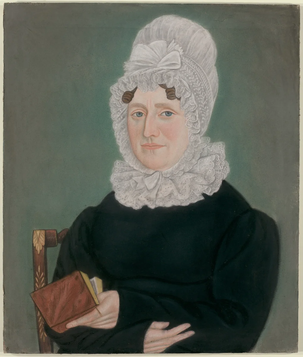 Portrait of a Woman with a Lace Cap by Micah Williams, drawing, 1818-1828