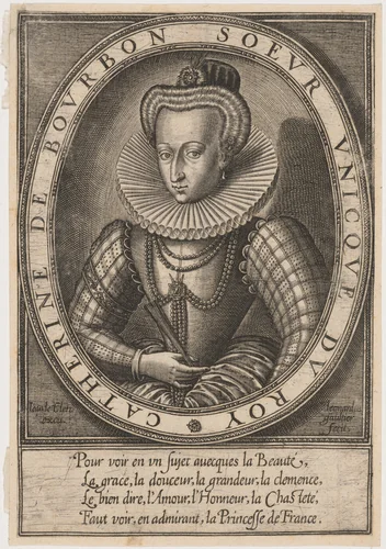 Catherine de Bourbon by Léonard Gaultier, print, 1561-1641