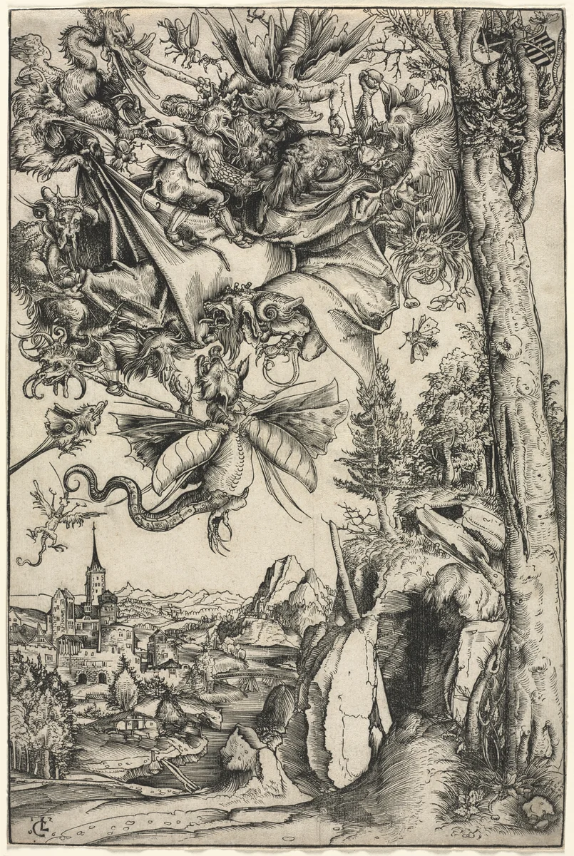The Temptation of St. Anthony by Lucas Cranach, print, 1506