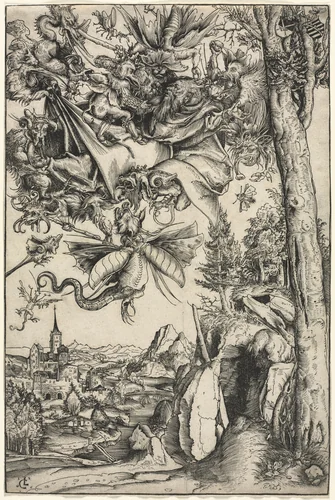 The Temptation of St. Anthony by Lucas Cranach, print, 1506
