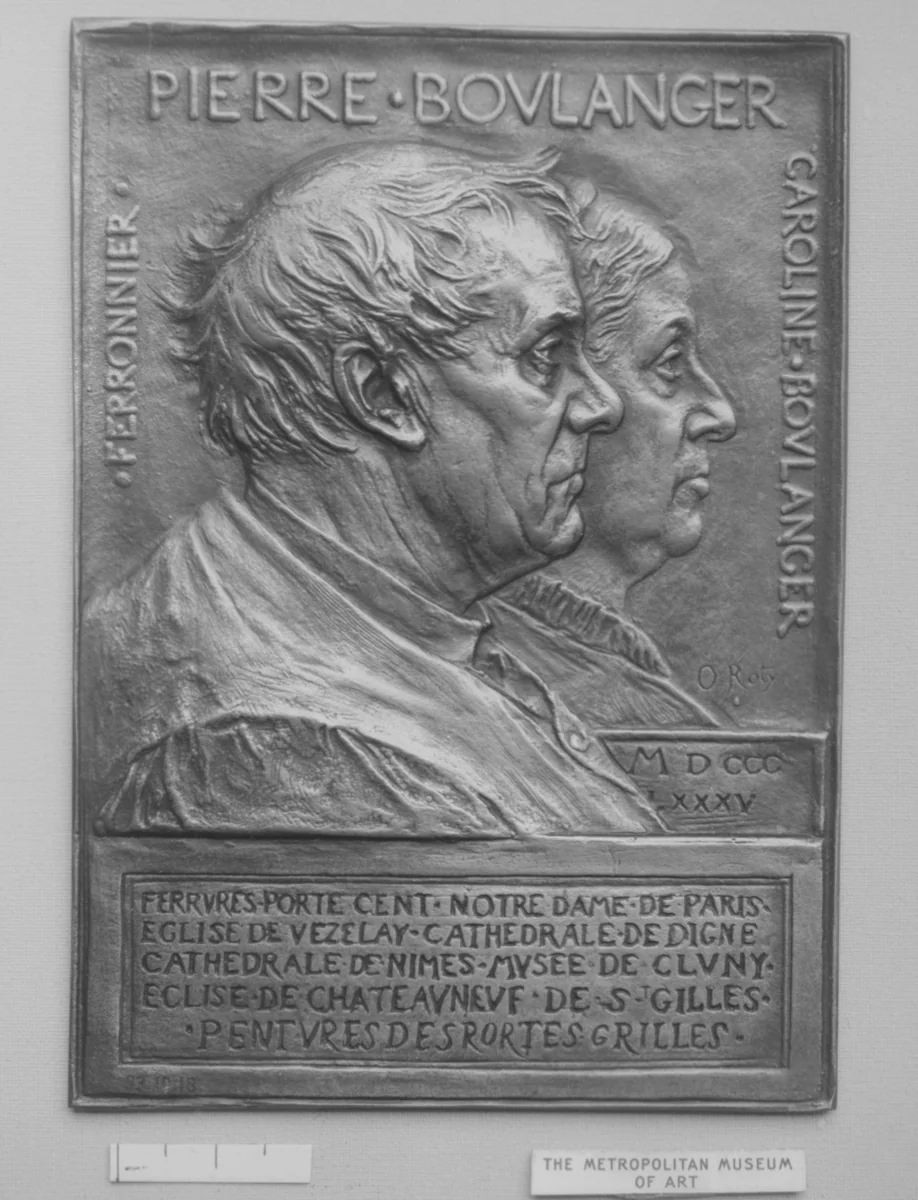 Pierre Boulanger, Ironworker, and His Wife by Louis-Oscar Roty, metalwork, 1800-1899