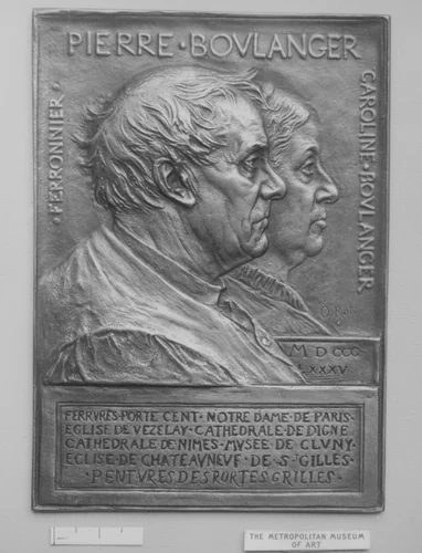 Pierre Boulanger, Ironworker, and His Wife by Louis-Oscar Roty, metalwork, 1800-1899