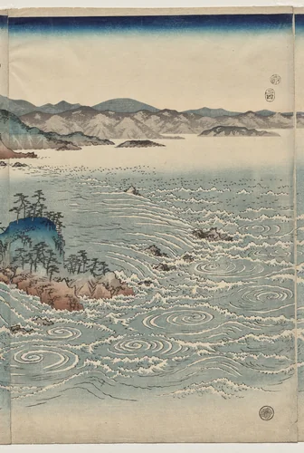 The Whirlpools of Awa by Utagawa Hiroshige (歌川広重), print, 1857