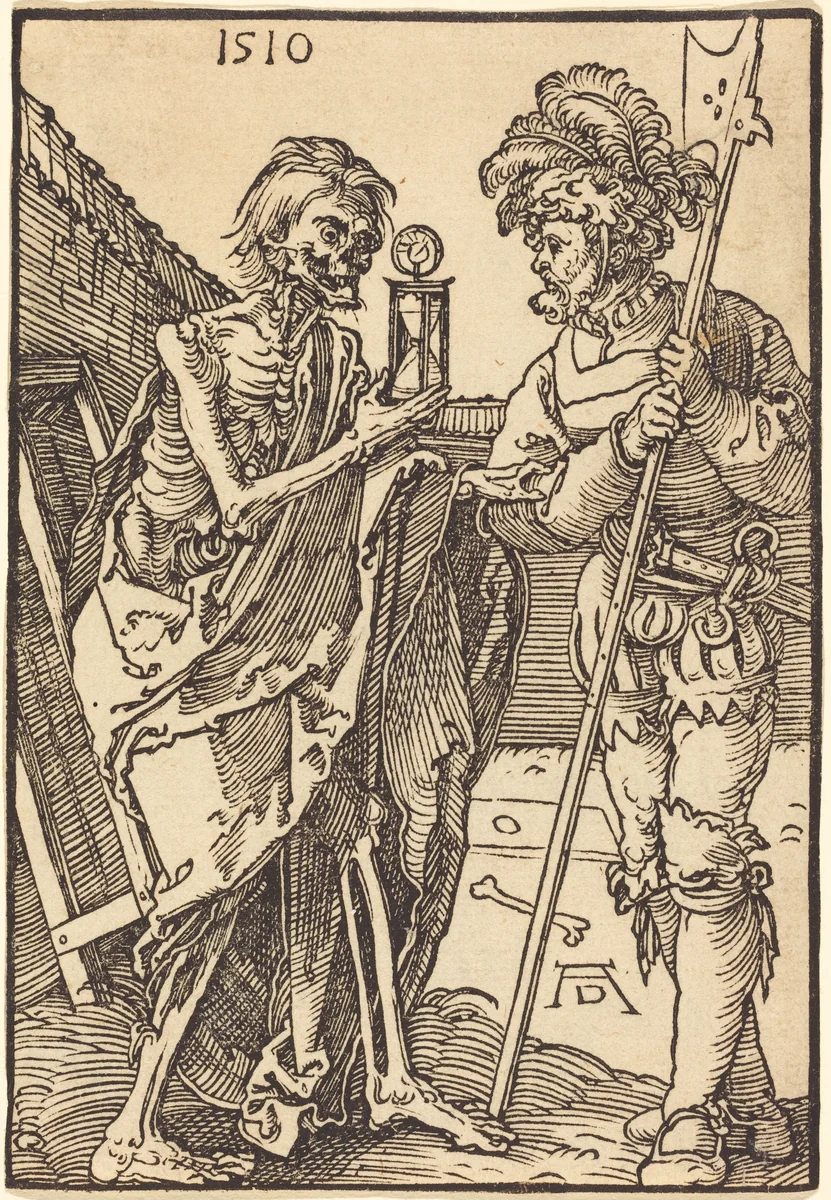 Death and the Lansquenet by Albrecht Dürer, print, 1510