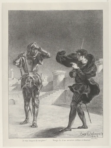 The Ghost on the Terrace by Eugène Delacroix, print, 1843