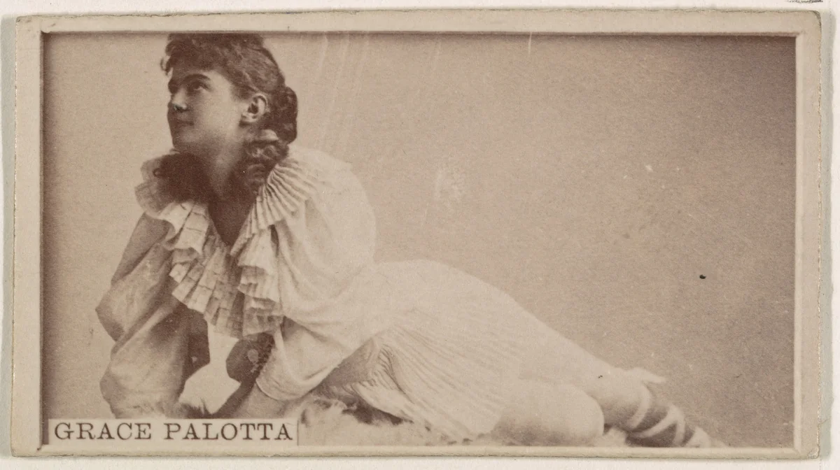 Grace Palotta, from the Actresses series (N245) issued by Kinney Brothers to promote Sweet Caporal Cigarettes by Kinney Brothers Tobacco Company, photograph, 1890