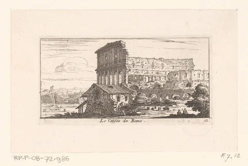 Gezicht op het Colosseum by Israël Silvestre, print, 1636-1661