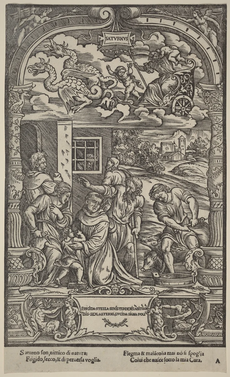 Saturn by Gabriele Giolito de' Ferrara, print, 1534