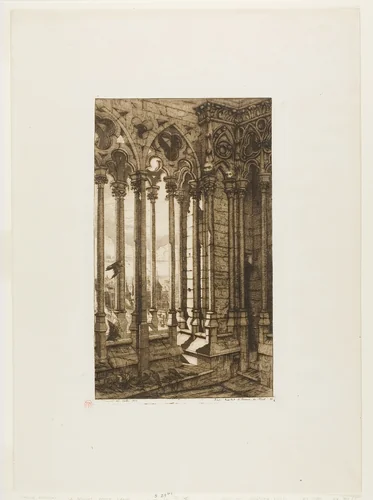 The Gallery of Notre-Dame, Paris by Charles Meryon, print, 1853
