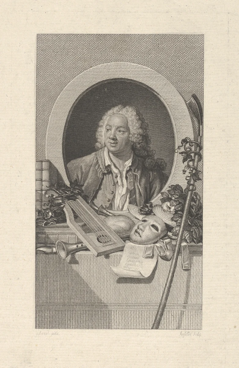 J.B. Rousseau, after Aved by Jean Louis Anselin, print, 1795