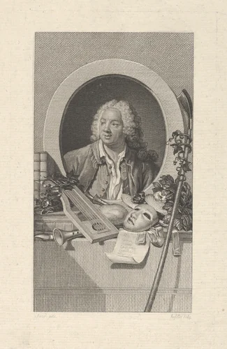 J.B. Rousseau, after Aved by Jean Louis Anselin, print, 1795